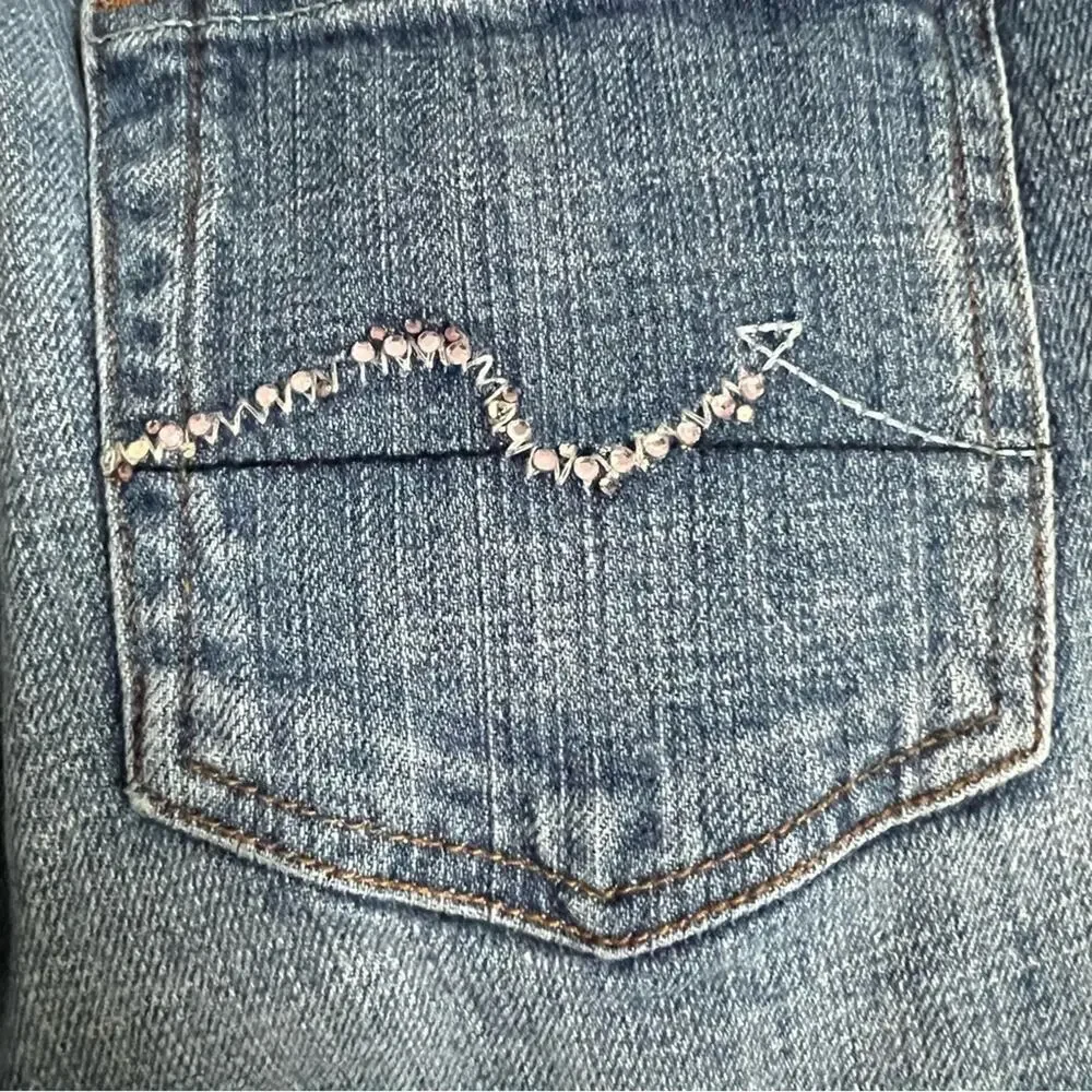 7 For All Mankind Girls Medium Wash Gem Pocket Bootcut Jeans- Size 26